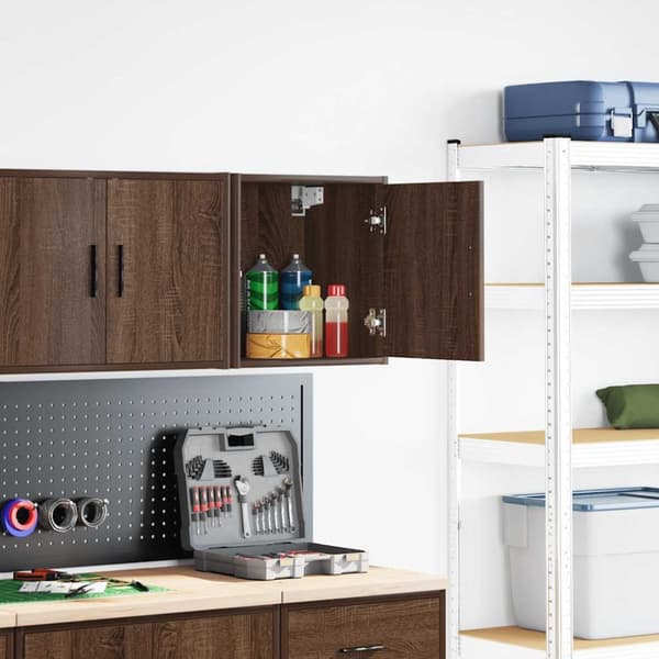 vidaXL Väggskåp för garage brun ek konstruerat trä