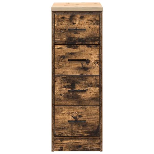 vidaXL Garageopbevaringsskab røget eg 30x51x85 cm massivt træ fyrretræ