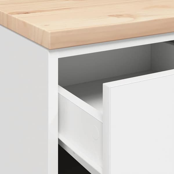vidaXL Garageopbevaringsskab Hvid 40x51x85 cm Massivt træ Fyrretræ