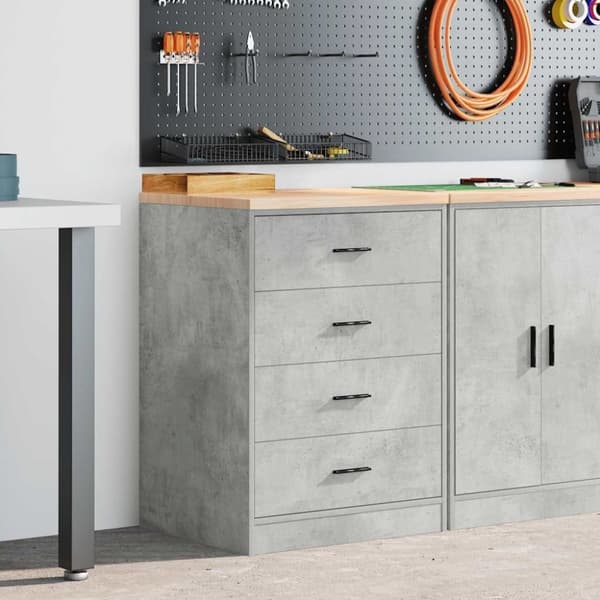 vidaXL Garageopbevaringsskab Beton Grå 60x51x85cm Massivt træ Fyrretræ