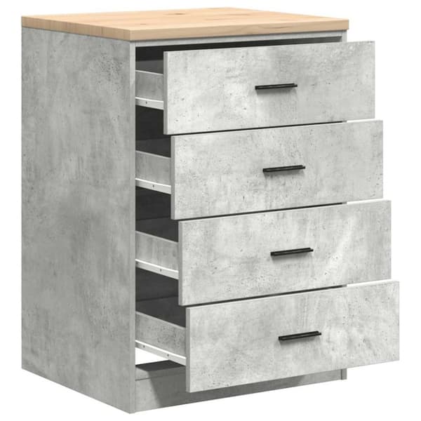 vidaXL Garageopbevaringsskab Beton Grå 60x51x85cm Massivt træ Fyrretræ