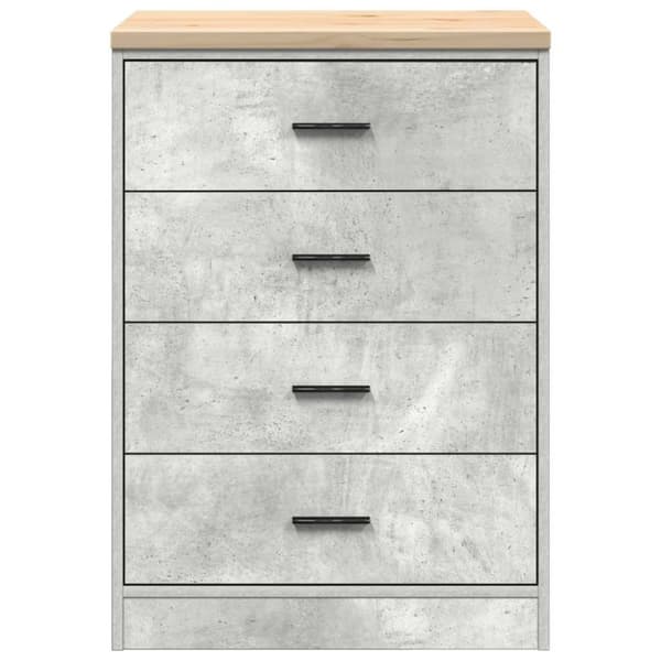 vidaXL Garageopbevaringsskab Beton Grå 60x51x85cm Massivt træ Fyrretræ