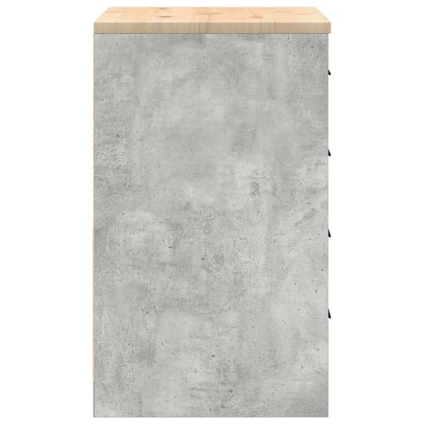 vidaXL Garageopbevaringsskab Beton Grå 60x51x85cm Massivt træ Fyrretræ