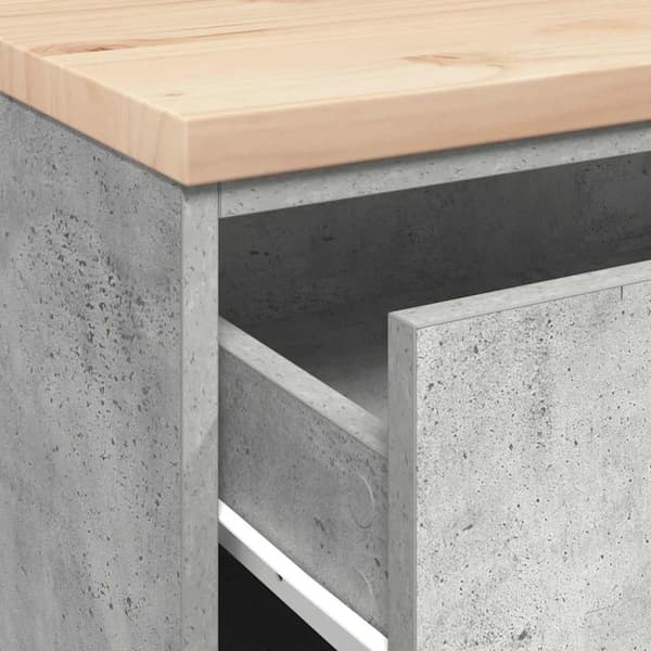 vidaXL Garageopbevaringsskab Beton Grå 60x51x85cm Massivt træ Fyrretræ