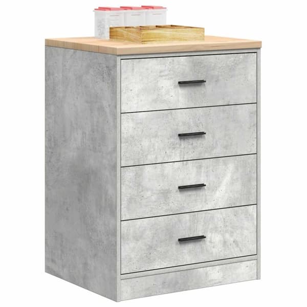 vidaXL Garageopbevaringsskab Beton Grå 60x51x85cm Massivt træ Fyrretræ