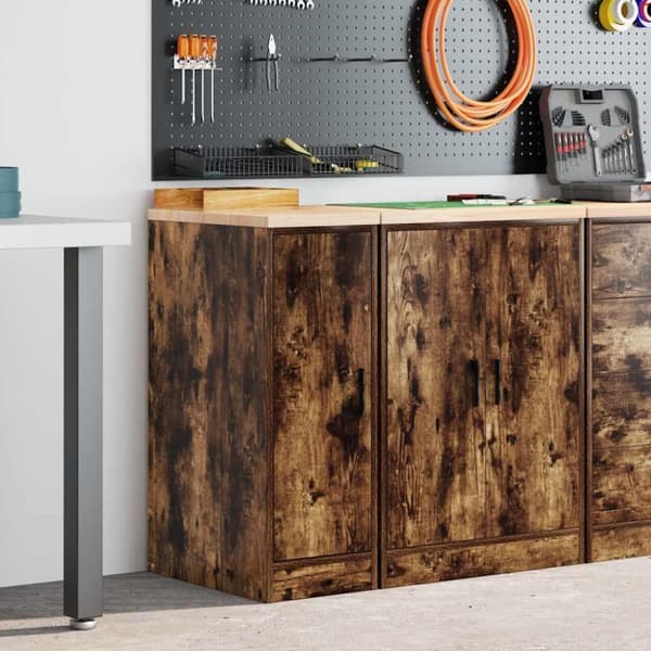 vidaXL Garasje Oppbevaringsskap Røkt eik 30x51x85 cm Heltre Furu