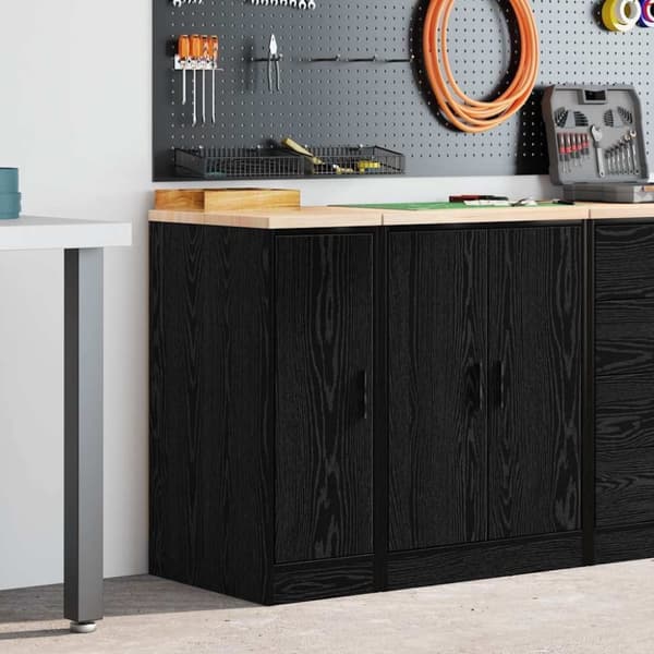 vidaXL Garasje Oppbevaringsskap Sort 30x51x85 cm Heltre Furu