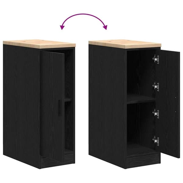 vidaXL Garasje Oppbevaringsskap Sort 30x51x85 cm Heltre Furu