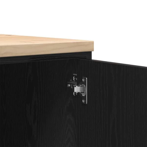 vidaXL Garasje Oppbevaringsskap Sort 30x51x85 cm Heltre Furu