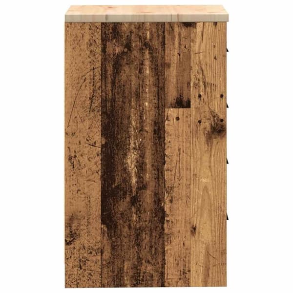 vidaXL Garageopbevaringsskab gammelt træ 40x51x85 cm