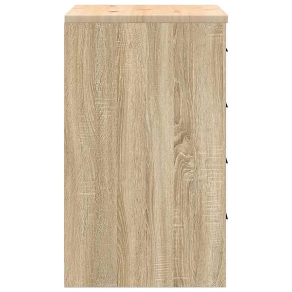 vidaXL Garageopbevaringsskab Sonoma eg 60x51x85cm Massivt træ Fyrretræ