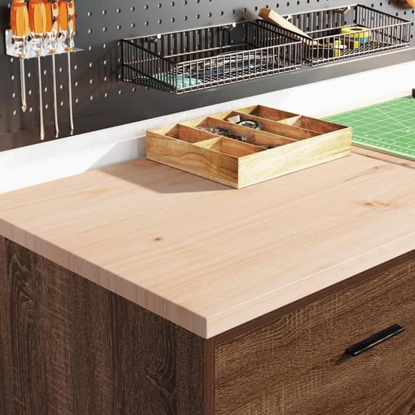 vidaXL Garageopbevaringsskab brun eg 60x51x85 cm massivt træ fyrretræ