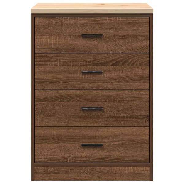 vidaXL Garageopbevaringsskab brun eg 60x51x85 cm massivt træ fyrretræ