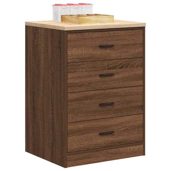 vidaXL Garageopbevaringsskab brun eg 60x51x85 cm massivt træ fyrretræ