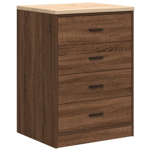 vidaXL Garageopbevaringsskab brun eg 60x51x85 cm massivt træ fyrretræ