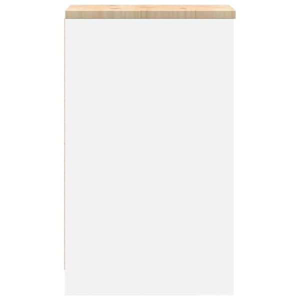 vidaXL Garageopbevaringsskab Hvid 30x51x85 cm Massivt træ Fyrretræ