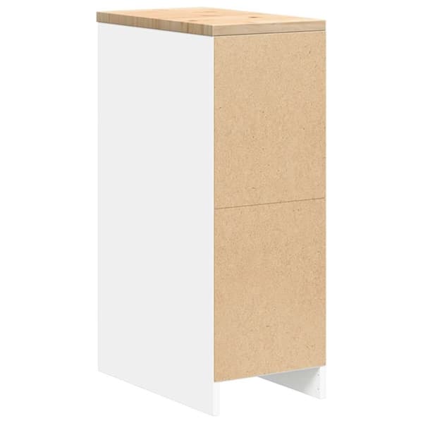 vidaXL Garageopbevaringsskab Hvid 30x51x85 cm Massivt træ Fyrretræ