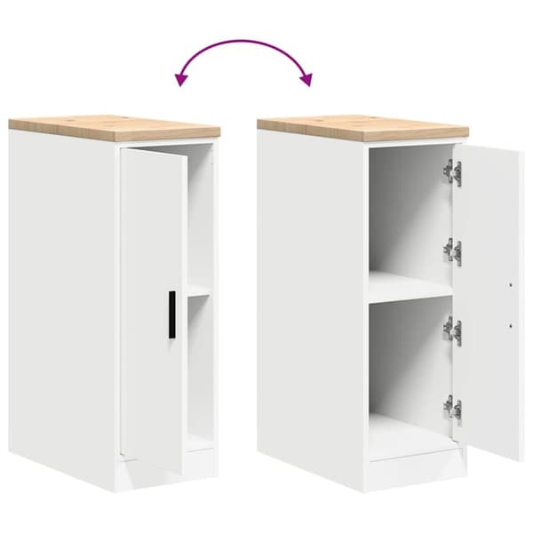 vidaXL Garageopbevaringsskab Hvid 30x51x85 cm Massivt træ Fyrretræ