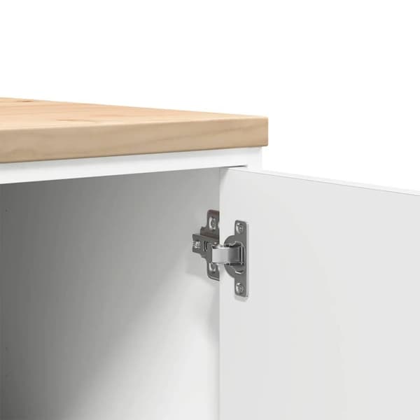 vidaXL Garageopbevaringsskab Hvid 30x51x85 cm Massivt træ Fyrretræ