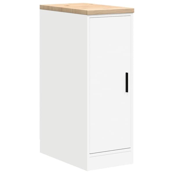vidaXL Garageopbevaringsskab Hvid 30x51x85 cm Massivt træ Fyrretræ