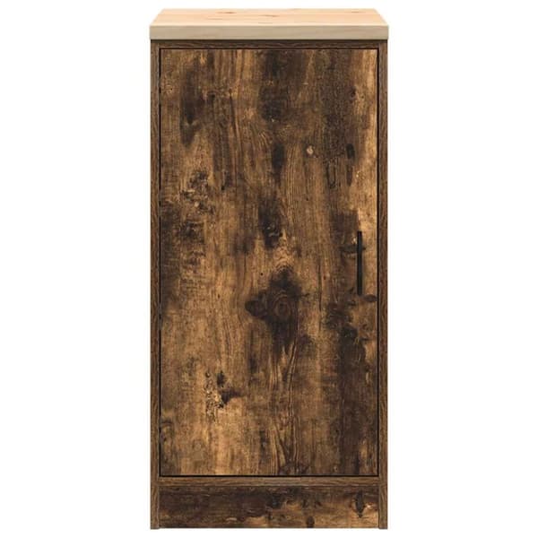 vidaXL Garageopbevaringsskab røget eg 40x51x85 cm massivt træ fyrretræ