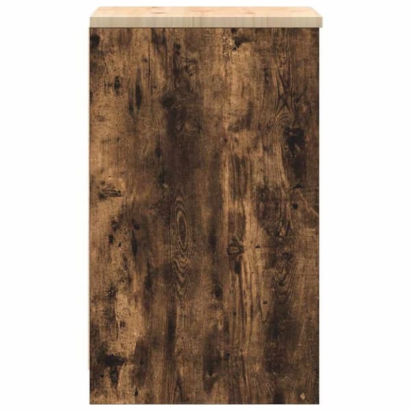 vidaXL Garageopbevaringsskab røget eg 40x51x85 cm massivt træ fyrretræ