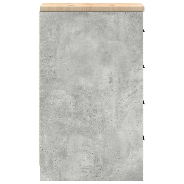 vidaXL Garageopbevaringsskab Beton Grå 30x51x85cm Massivt træ Fyrretræ