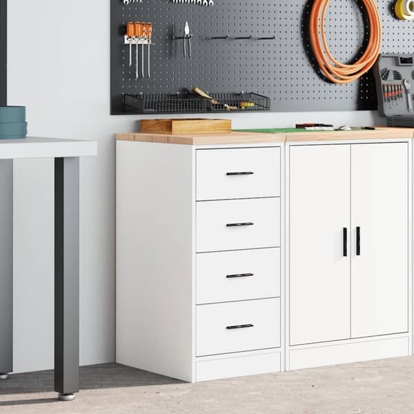 vidaXL Garasje Oppbevaringsskap Hvit 40x51x85 cm Heltre Furu