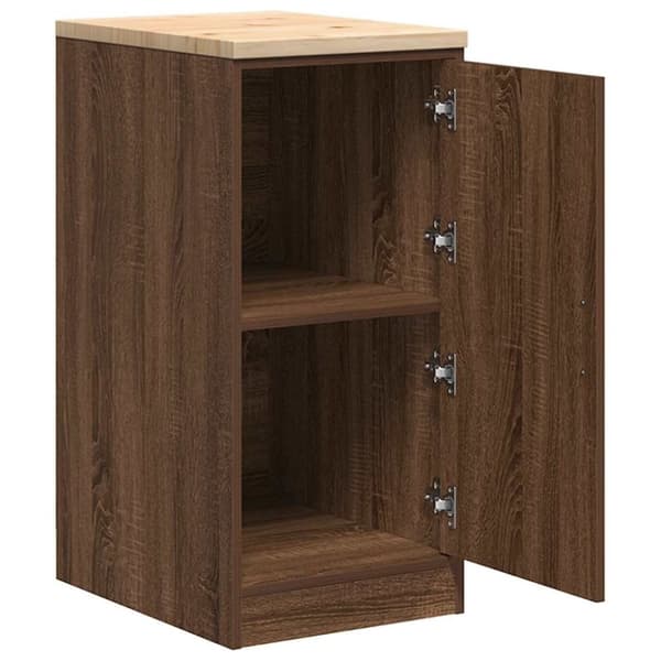 vidaXL Garageopbevaringsskab brun eg 40x51x85 cm massivt træ fyrretræ