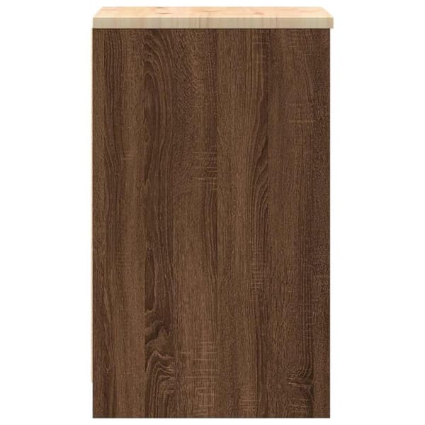 vidaXL Garageopbevaringsskab brun eg 40x51x85 cm massivt træ fyrretræ