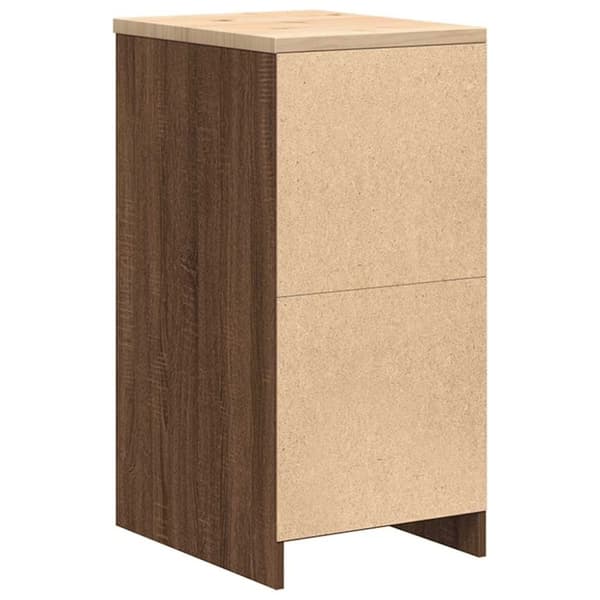 vidaXL Garageopbevaringsskab brun eg 40x51x85 cm massivt træ fyrretræ