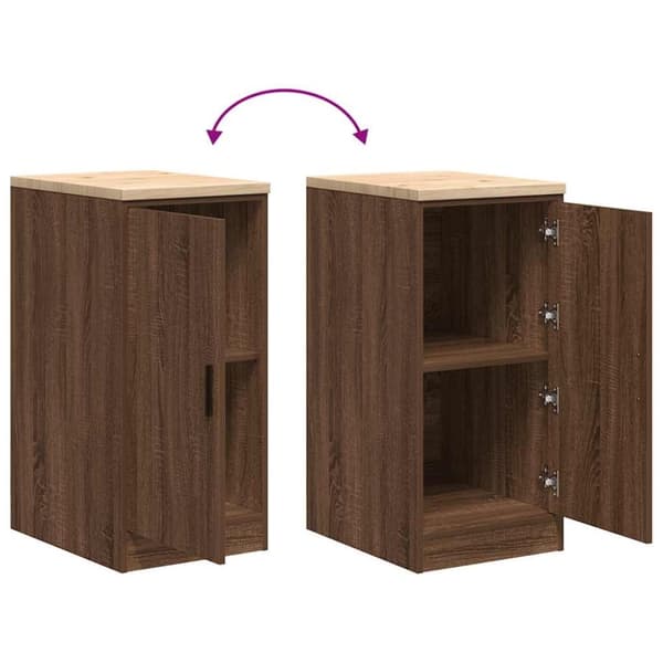 vidaXL Garageopbevaringsskab brun eg 40x51x85 cm massivt træ fyrretræ