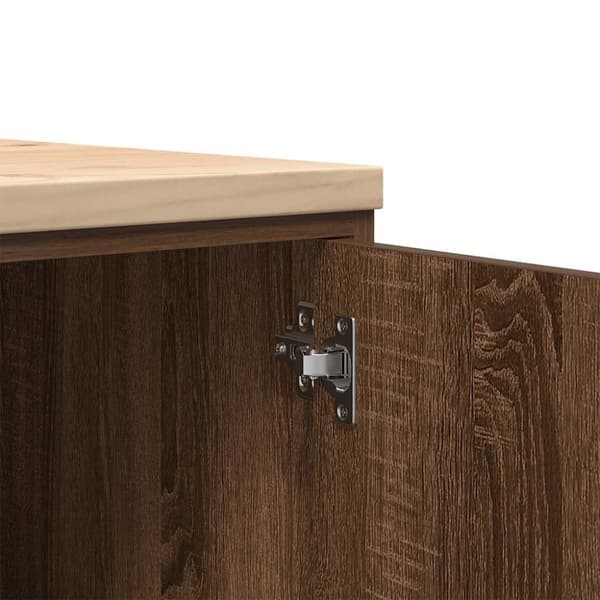 vidaXL Garageopbevaringsskab brun eg 40x51x85 cm massivt træ fyrretræ