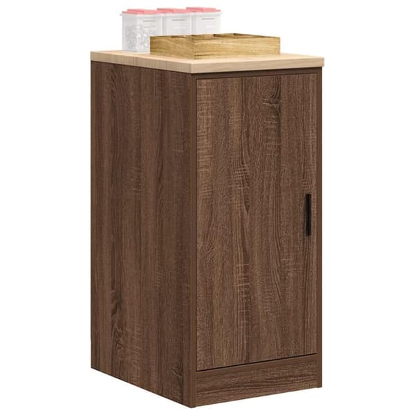 vidaXL Garageopbevaringsskab brun eg 40x51x85 cm massivt træ fyrretræ