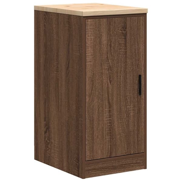 vidaXL Garageopbevaringsskab brun eg 40x51x85 cm massivt træ fyrretræ