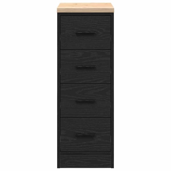 vidaXL Garageopbevaringsskab Sort 30x51x85 cm Massivt træ Fyrretræ