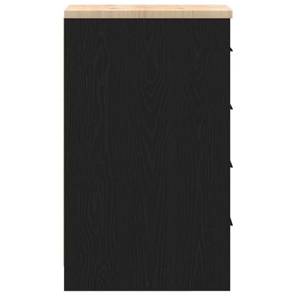 vidaXL Garageopbevaringsskab Sort 30x51x85 cm Massivt træ Fyrretræ
