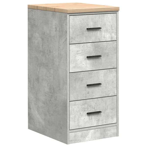vidaXL Förvaringsskåp för garage Betonggrå 40x51x85cm massivt trä furu