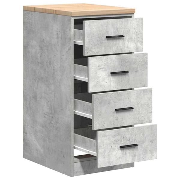 vidaXL Förvaringsskåp för garage Betonggrå 40x51x85cm massivt trä furu