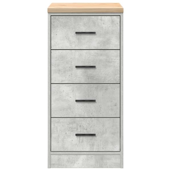 vidaXL Förvaringsskåp för garage Betonggrå 40x51x85cm massivt trä furu
