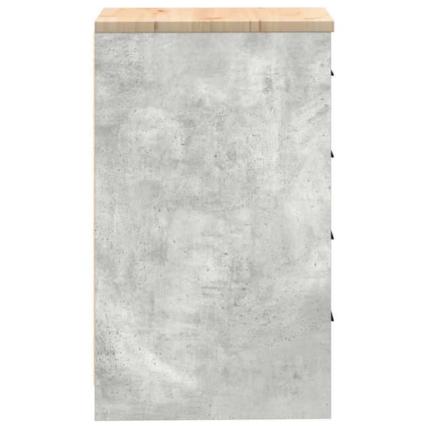vidaXL Förvaringsskåp för garage Betonggrå 40x51x85cm massivt trä furu