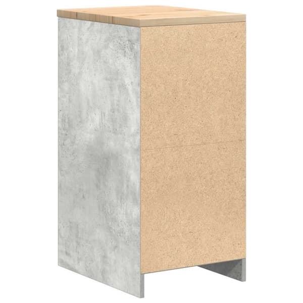 vidaXL Förvaringsskåp för garage Betonggrå 40x51x85cm massivt trä furu