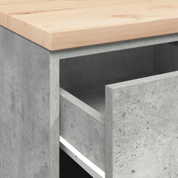 vidaXL Förvaringsskåp för garage Betonggrå 40x51x85cm massivt trä furu