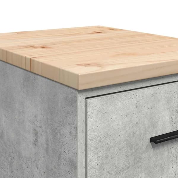 vidaXL Förvaringsskåp för garage Betonggrå 40x51x85cm massivt trä furu