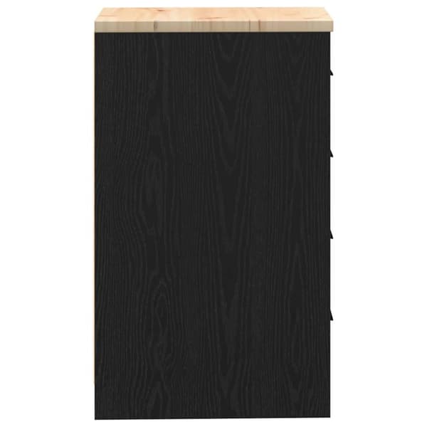 vidaXL Garageskåp svart 40x51x85 cm massiv trä furu