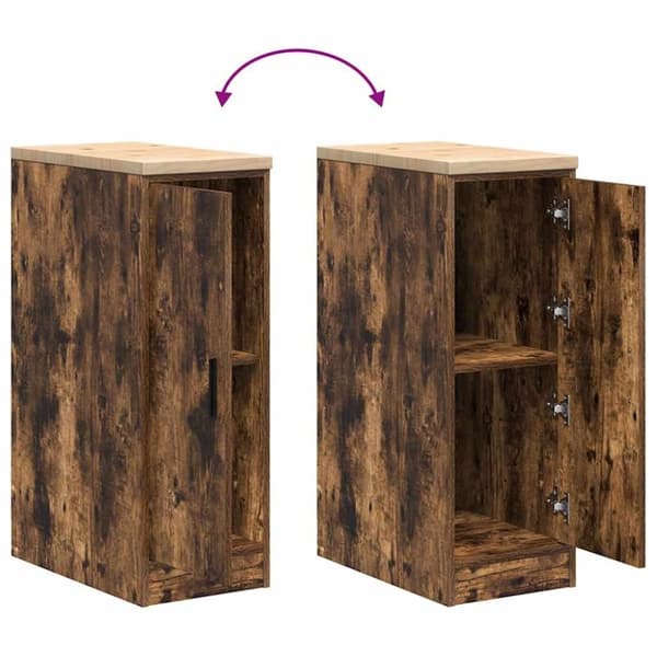 vidaXL Garageopbevaringsskab røget eg 30x51x85 cm massivt træ fyrretræ