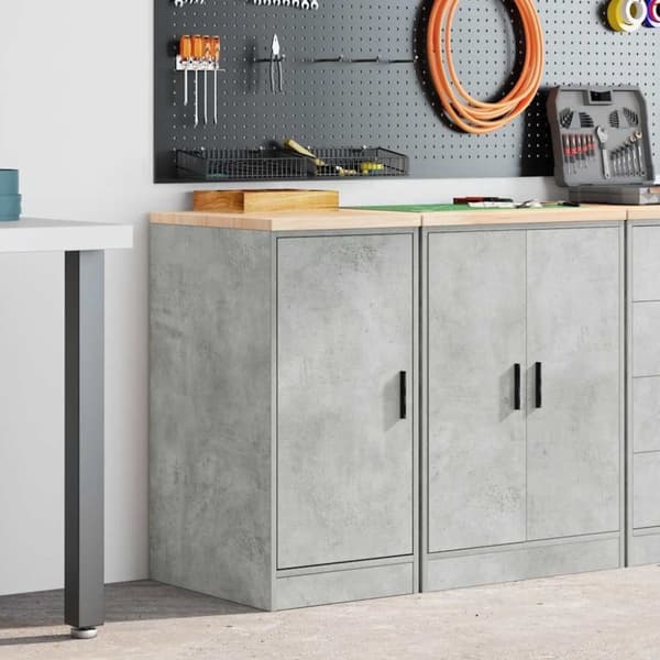 vidaXL Autotallin säilytyskaappi betoni harmaa 40x51x85 cm täysi mänty
