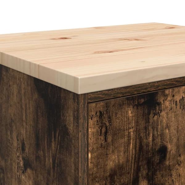 vidaXL Garageopbevaringsskab røget eg 60x51x85 cm massivt træ fyrretræ