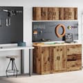 Miniatyrbild 2 av 11: vidaXL Garageskåp 2 delar gammalt trä konstruerat trä