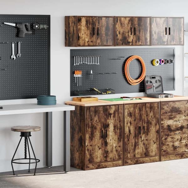 vidaXL Garageskåp 2 st rökt ek konstruerat trä